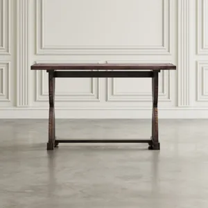 Fairview Transitional Herringbone Distressed Acacia Sofa Table