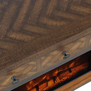 Fairview Modern Transitional 32\" Chevron Electric Fireplace Console TV Stand