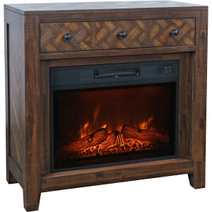 Fairview Modern Transitional 32" Chevron Electric Fireplace Console TV Stand