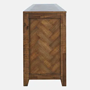 Fairview Modern Transitional 60\" Chevron Fireplace Storage Console TV Stand With Electric Fireplace