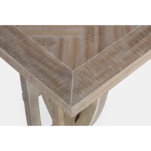 Fairview Transitional Herringbone Counter Height Four Piece Console 74\" Dining Table Set