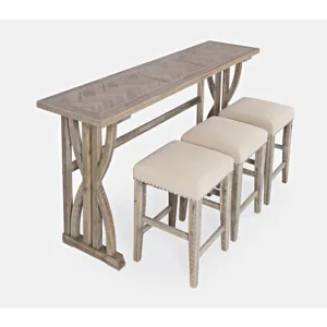 Fairview Sofa Counter 4 PC Dining Set - Ash