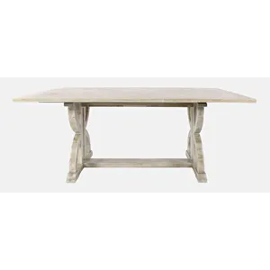 Fairview Transitional Herringbone Distressed Acacia Counter Height 78\" Dining Table