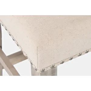 Fairview Transitional 52\" Backless Upholstered Counter Height Bench