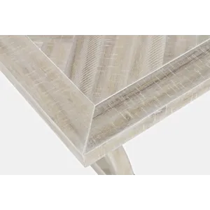 Fairview Transitional Herringbone Distressed Acacia Coffee Table