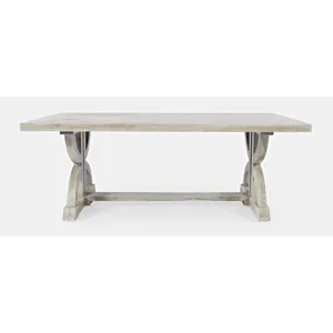 Fairview Transitional Herringbone Distressed Acacia Coffee Table