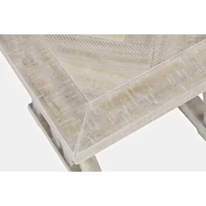 Fairview Transitional Herringbone Distressed Acacia End Table