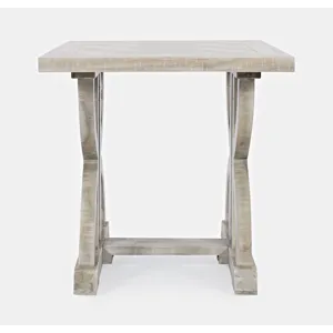 Fairview Transitional Herringbone Distressed Acacia End Table