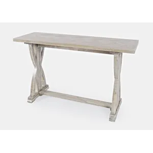 Fairview Transitional Herringbone Distressed Acacia Sofa Table