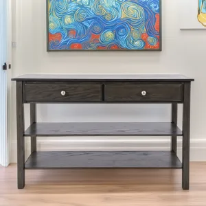 Modern Espresso Traditional 48\" Sofa Console Table With Two Drawers