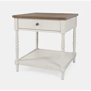 Grafton Farms Country Farmhouse End Table With Drawer