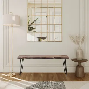 Nature\'s Edge 48\'\' Modern Solid Wood Live Edge Bench