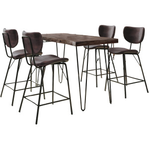 Nature's Edge 5 Piece Counter Set With Modern Barstools
