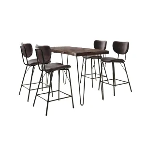 Nature's Edge 5 Piece Counter Set With Modern Barstools