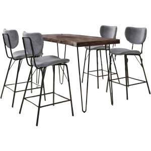 Nature's Edge 5 Piece Counter Set With Modern Barstools