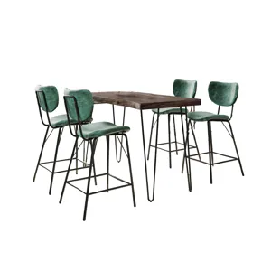 Nature's Edge 5 Piece Counter Set With Modern Barstools