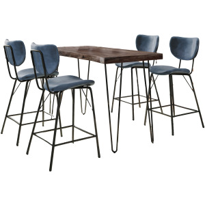 Nature's Edge 5 Piece Counter Set With Modern Barstools