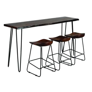 Nature\'s Edge Solid Acacia Four Piece 72\" Counter Height Dining Set