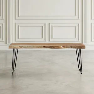 Nature\'s Edge 48\'\' Modern Solid Wood Live Edge Bench