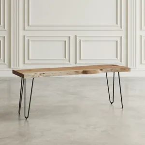 Nature\'s Edge 48\'\' Modern Solid Wood Live Edge Bench