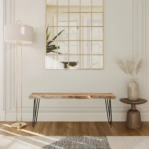 Nature\'s Edge 48\'\' Modern Solid Wood Live Edge Bench