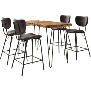Nature's Edge 5 Piece Counter Set With Modern Barstools