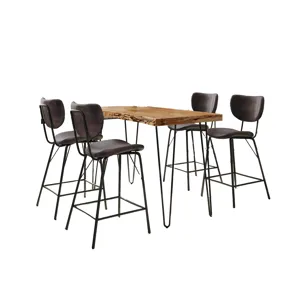 Nature's Edge 5 Piece Counter Set With Modern Barstools