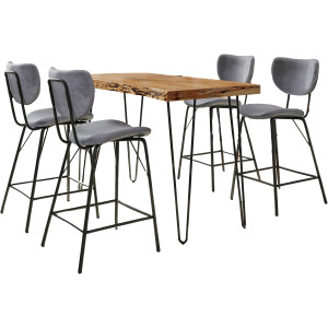 Nature's Edge 5 Piece Counter Set With Modern Barstools