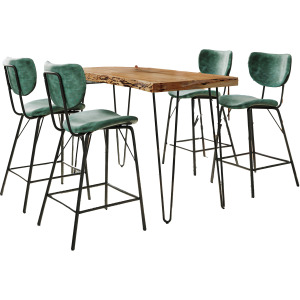 Nature's Edge 5 Piece Counter Set With Modern Barstools