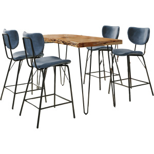 Nature's Edge 5 Piece Counter Set With Modern Barstools