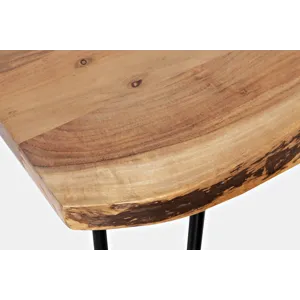 Nature\'s Edge Solid Acacia 52\" Five-Piece Counter Height Dining Set With Backless Barstools