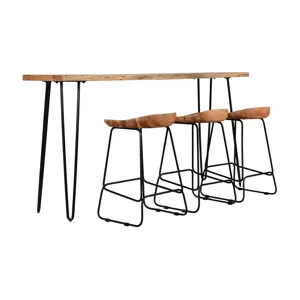 Nature\'s Edge Solid Acacia Four Piece 72\" Counter Height Dining Set