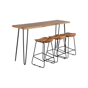 Nature\'s Edge Solid Acacia Four Piece 72\" Counter Height Dining Set