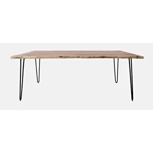 Nature\'s Edge Solid Acacia 79\" Modern Live Edge Dining Table