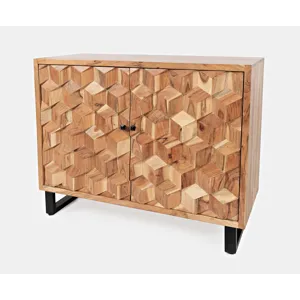 Geometrix 43\" Modern Abstract Cube Style Accent Cabinet