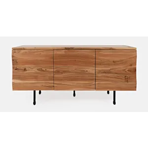 The Wave Three Door Solid Wood Modern Accent Cabinet