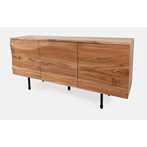 The Wave Three Door Solid Wood Modern Accent Cabinet