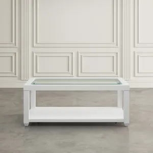 Urban Icon Contemporary Rectangular Glass Inlay Coffee Table