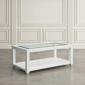 Urban Icon Contemporary Rectangular Glass Inlay Coffee Table