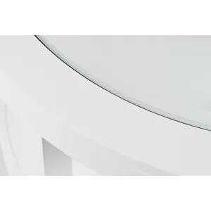 Urban Icon Contemporary Round Glass Inlay Coffee Table