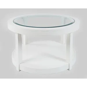 Urban Icon Contemporary Round Glass Inlay Coffee Table