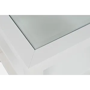 Urban Icon Contemporary Glass Inlay End Table With Storage