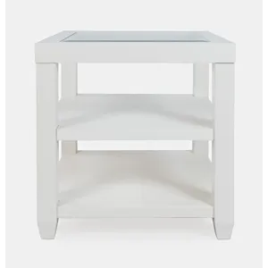 Urban Icon Contemporary Glass Inlay End Table With Storage
