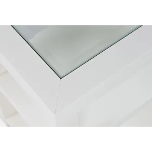 Urban Icon Contemporary Glass Inlay Chair Side End Table With Storage