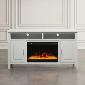 Urban Icon Contemporary 60-Inch Storage Console TV Stand With Electric Fireplace
