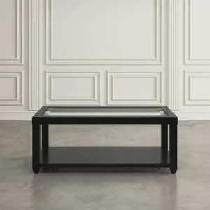 Urban Icon Contemporary Rectangular Glass Inlay Coffee Table