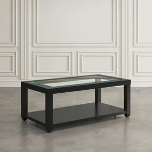 Urban Icon Contemporary Rectangular Glass Inlay Coffee Table