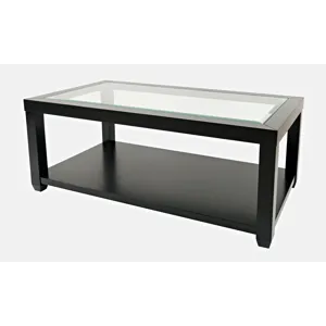 Urban Icon Contemporary Rectangular Glass Inlay Coffee Table