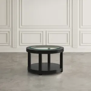 Urban Icon Contemporary Round Glass Inlay Coffee Table