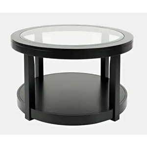 Urban Icon Contemporary Round Glass Inlay Coffee Table